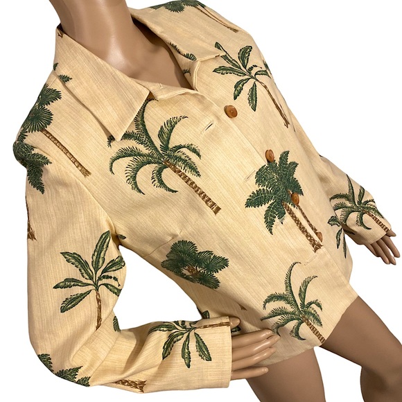 VINTAGE MAGGY LONDON PALM TREE BLAZER / SUIT JACKET  SZ 10 ๐ด - Picture 3 of 12